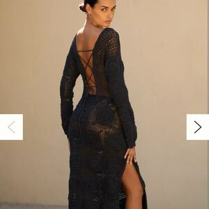 Anthropologie Mahila Crochet Knit Midi Dress size (L)